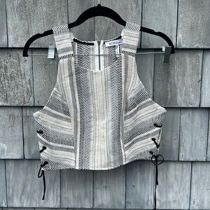 BCBGeneration Black Multi Jacquard Crop Top